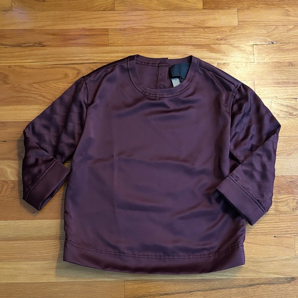 J. Crew Tops - J. Crew Collection Burgundy/Maroon Satin Top/Blouse, size 4